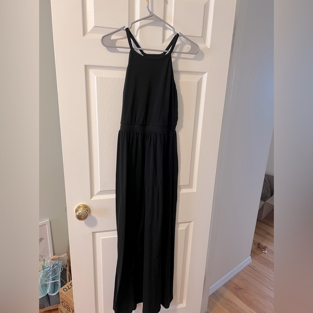 Black Cotton Maxi Dress